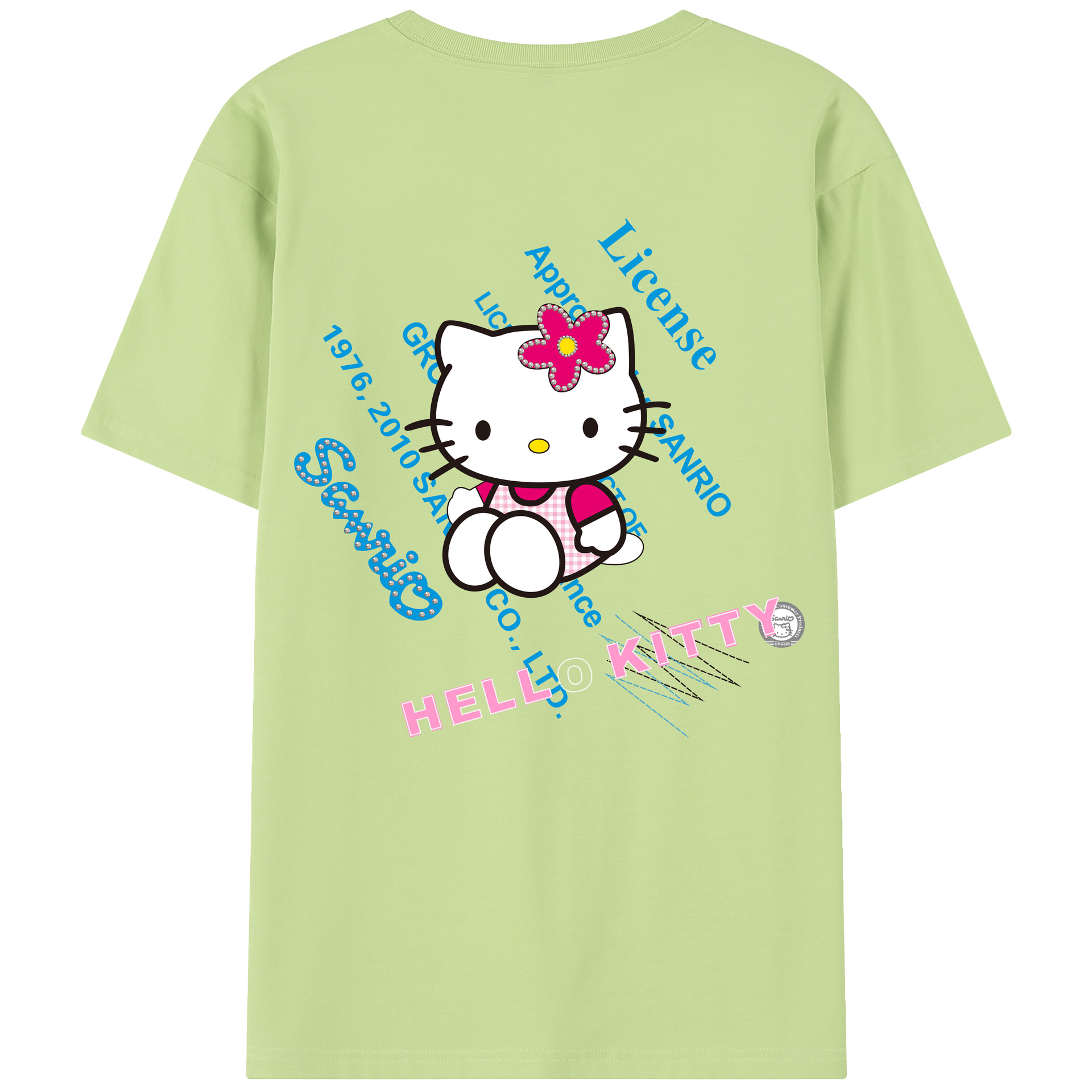 （画像用） Hello Kitty ハローキティ 綿100％半袖Tシャツ（背面プリント）
